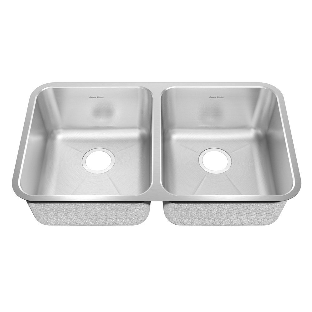 Prevoir 32-7/8x18-3/4x9" Stainless Steel 2-Bowl Kitchen Sink