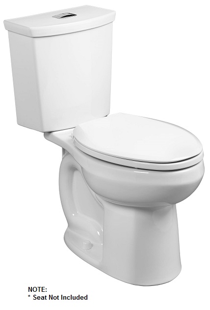 H2Option 2-pc Toilet No Seat Elongated Siphonic Dual Flush White
