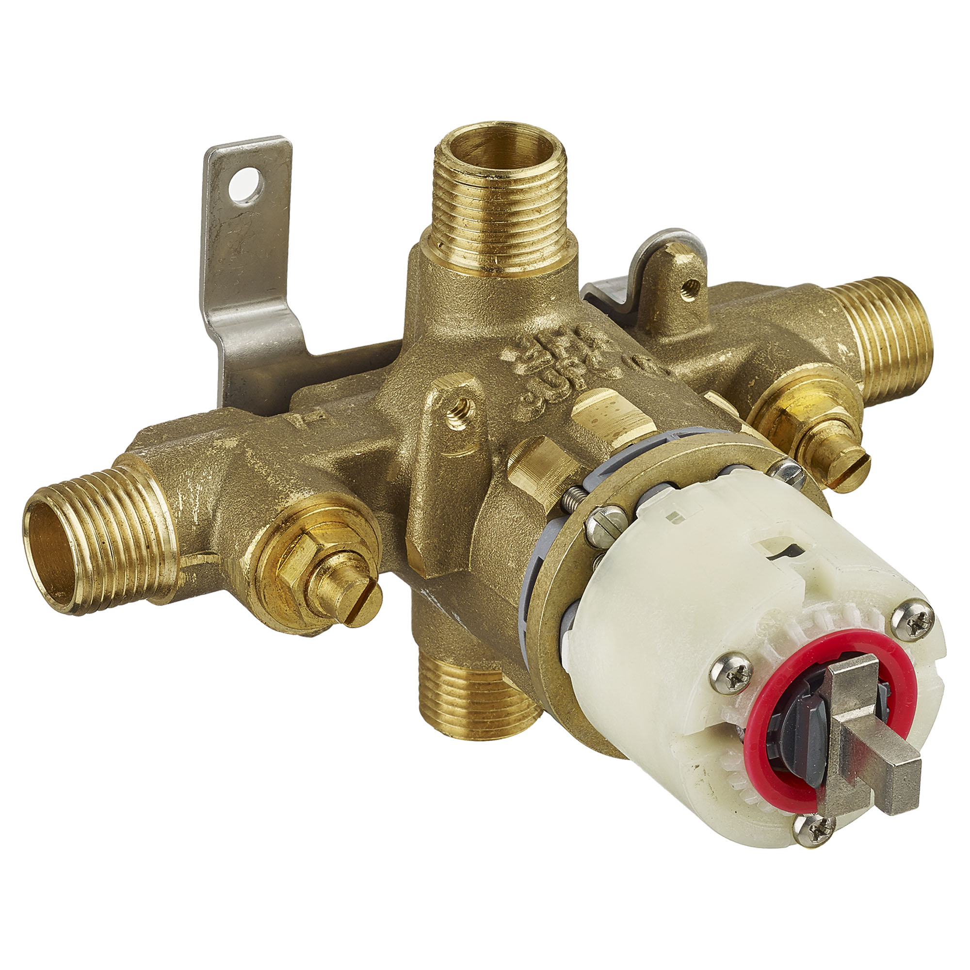 Pressure Balance Temperature Control Rough Valve Only 1/2" Universal Inlets/Outlets w/Screwdriver Stops