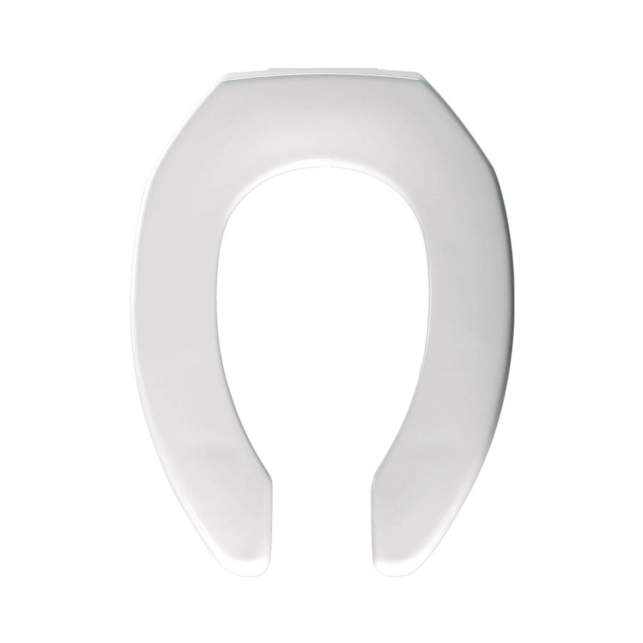 Heavy Duty Elong Open Front Toilet Seat (no cover) in White