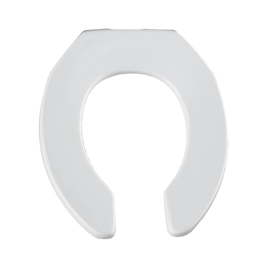 Round Open Front Toilet Seat, No Cover, in White