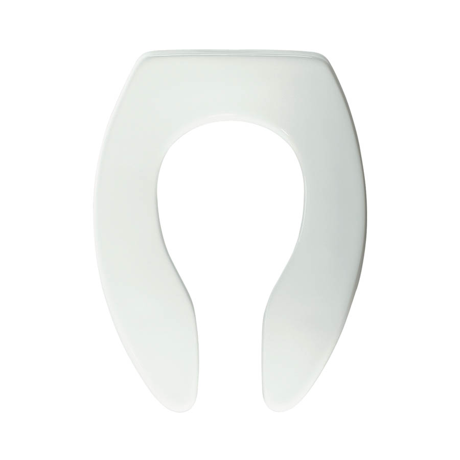 Heavy Duty Plastic Elongated Toilet Seat, No Cover, in White