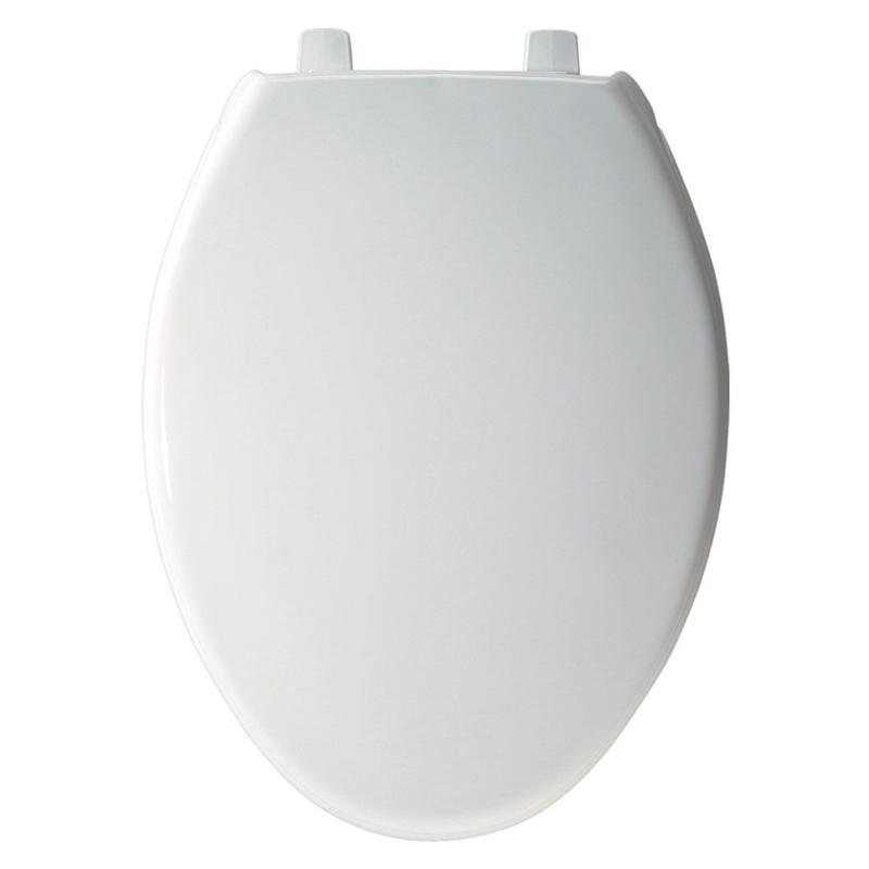 Heavy Duty Plastic Elongated Toilet Seat w/Cover in White