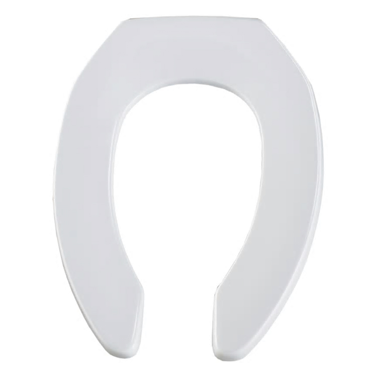 Elongated Plastic Open Front Toilet Seat in White