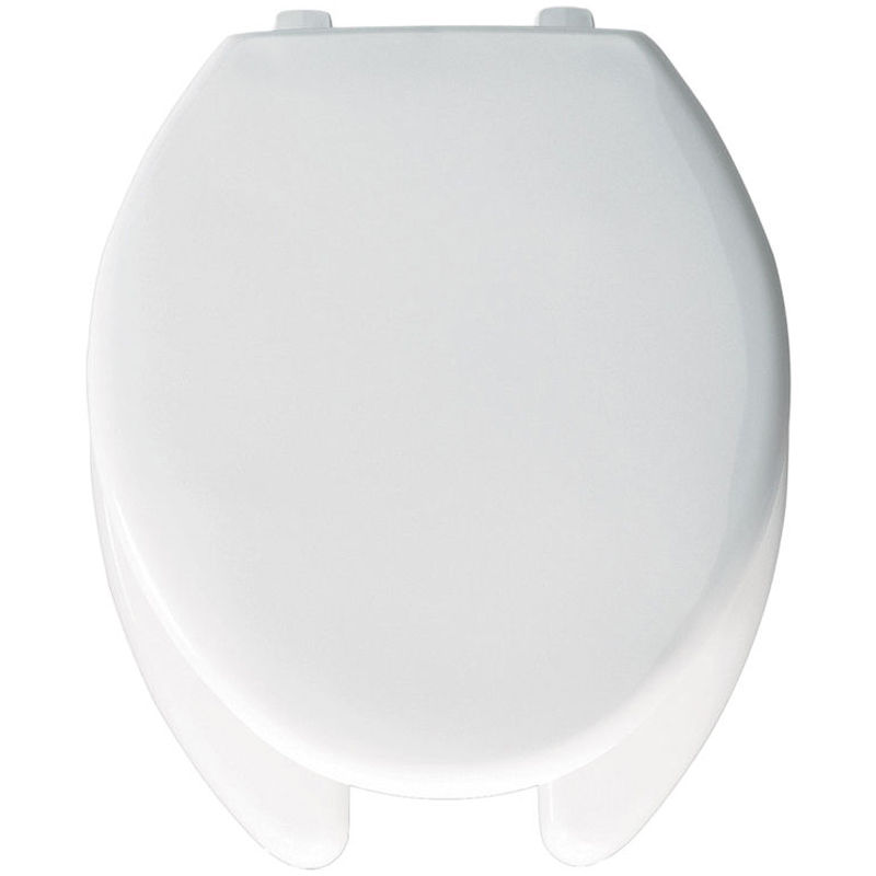 Plastic Elongated Open Front Toilet Seat w/Cover in White