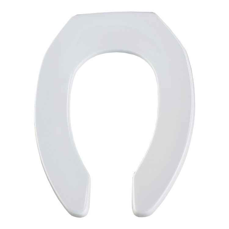 Round Plastic Open Front Toilet Seat w/no Cover in White