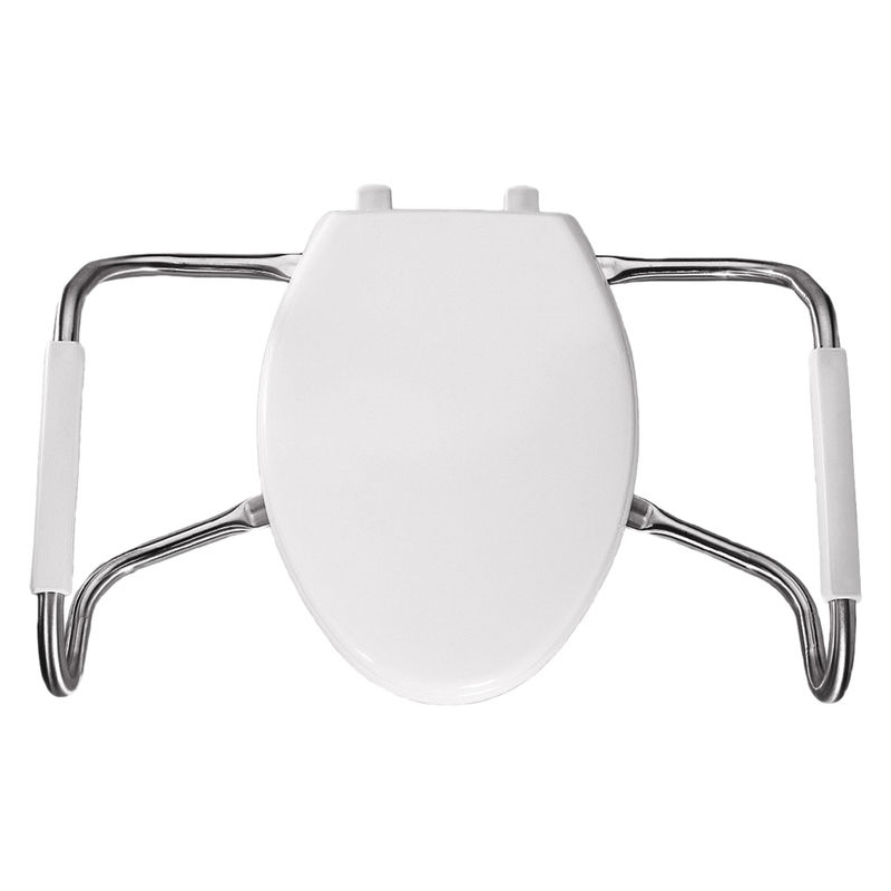 Medic-Aid Heavy Duty Toilet Seat w/Cover/Side Arms in White