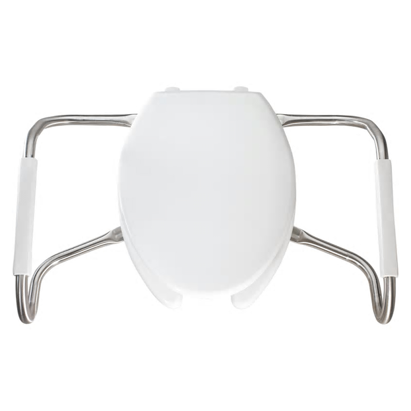 Medic-Aid Heavy Duty Toilet Seat w/Cover/Side Arms in White