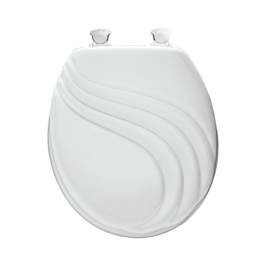 Mayfair Toilet Seat Round Swirl Sculpted White