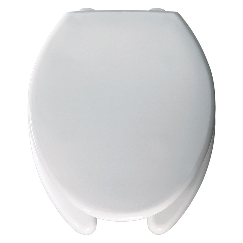Heavy Duty Elongated Open Front Plastic Toilet Seat & Cover in White