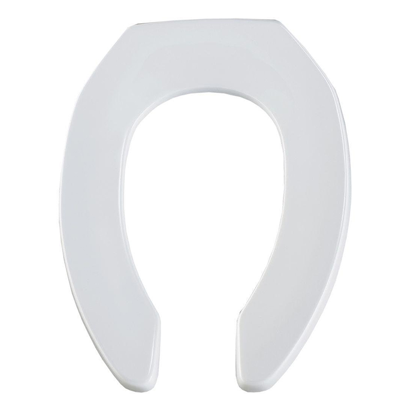 Elongated Heavy Duty Plastic Open Front Toilet Seat in White