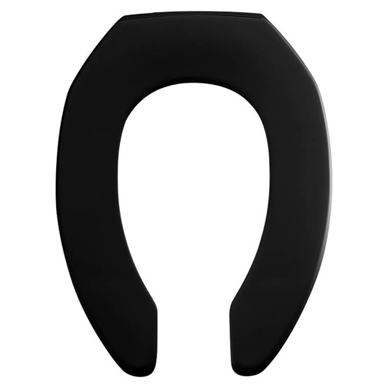 Elongated Open Front Toilet Seat w/No Cover in Black
