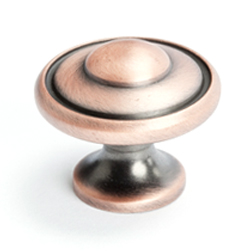 Euro Traditions 1-3/16" Knob in Brushed Antique Copper