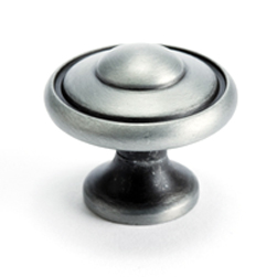 Euro Traditions 1-3/16" Knob in Brushed Antique Pewter