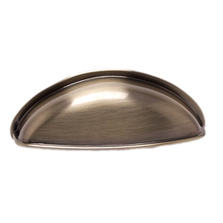 Euro Moderno 2-33/64" Cup Pull in Brushed Antique Brass