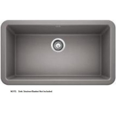 Ikon 33x19x10" Apron Front Single Bowl Sink in Metallic Gray