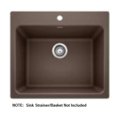 Liven 25x22x12" Single Bowl Laundry Sink in Café Brown