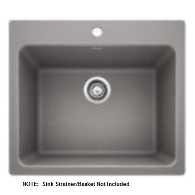 Liven 25x22x12" Single Bowl Laundry Sink in Metallic Gray