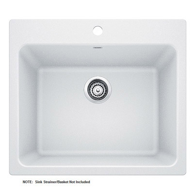 Liven 25x22x12" Single Bowl Laundry Sink in White
