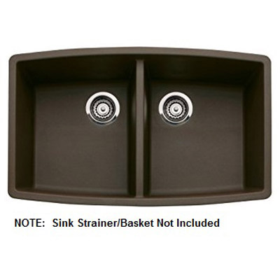 Performa 33x20x10" Double Bowl Kitchen Sink in Café Brown