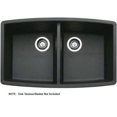 Performa 33x20x10" Double Bowl Kitchen Sink in Anthracite
