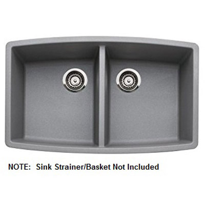 Performa 33x20x10" Double Bowl Kitchen Sink in Metallic Gray