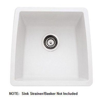Performa 17-1/2x17x9" Single Bowl Bar Sink in White