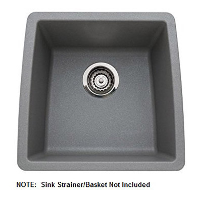 Performa 17-1/2x17x9" Single Bowl Bar Sink in Metallic Gray
