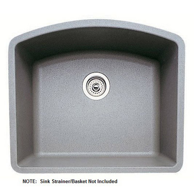 Diamond 24x20-13/16x10" Single Bowl Undermount Sink in Gray