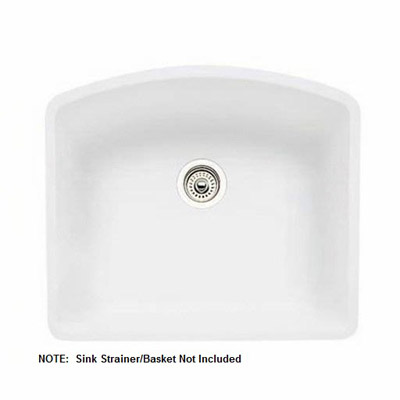 Diamond 24x20-13/16x10" Single Bowl Undermount Sink in White