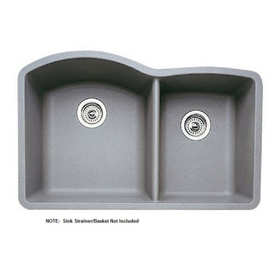 Diamond 32x20-27/32x9-1/2" 1-3/4 Dbl Bowl Sink in Met Gray