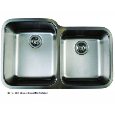 Stellar 32-3/8x20-1/2x9" Stainless Steel Double Bowl Sink