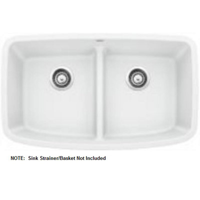 Valea 32x19x9-1/2" Equal Dbl Low Divide Sink in White