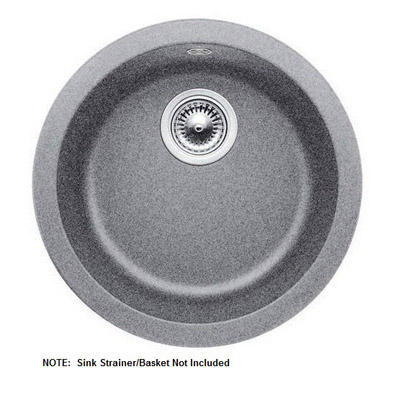 Rondo 17-11/16x6-5/8" Round Bowl Bar Sink in Metallic Gray