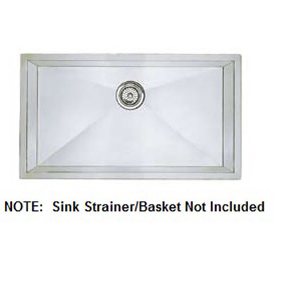 Precision 32x18x10" Stainless Steel Super Single Bowl Sink