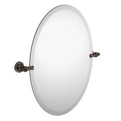 Gilcrest Oval Beveled Glass Tilting Mirror 21x26 Oil Rubbed Bronze