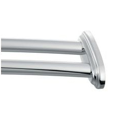 Adjustable Curved Double Shower Rod 5' Chrome