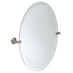 Sage Oval Belveled Glass Tilting Mirror 21x26 Brushed Nickel