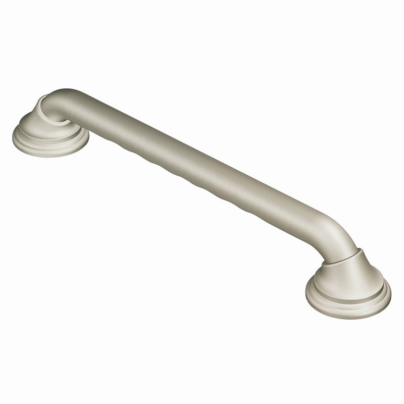 Home Care 24" Grab Bar w/Finger Notches in Brushed Nickel