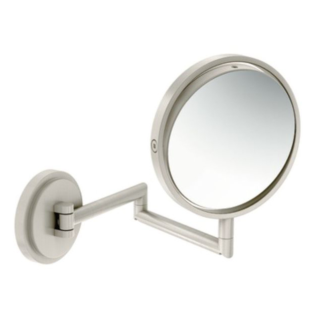Arris Wall Mount Shaving & Make-up Mirror Normal & Magnifies 5X Brushed Nickel