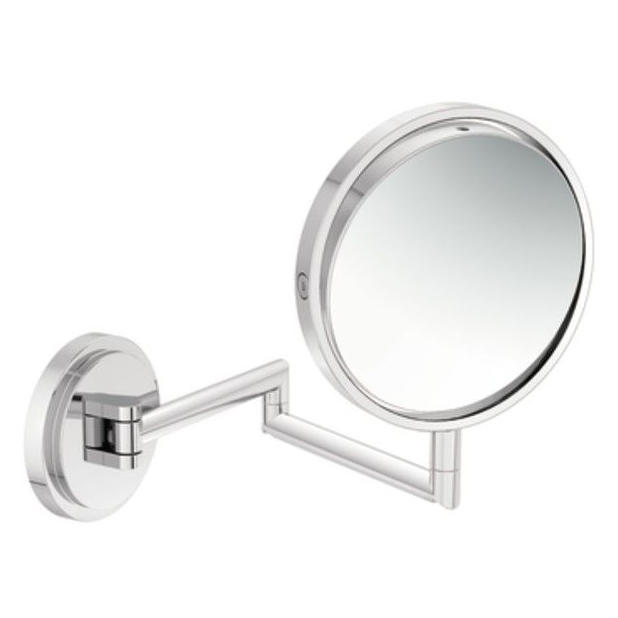Arris 6.65" Round Magnifying Mirror w/Swing Arm in Chrome