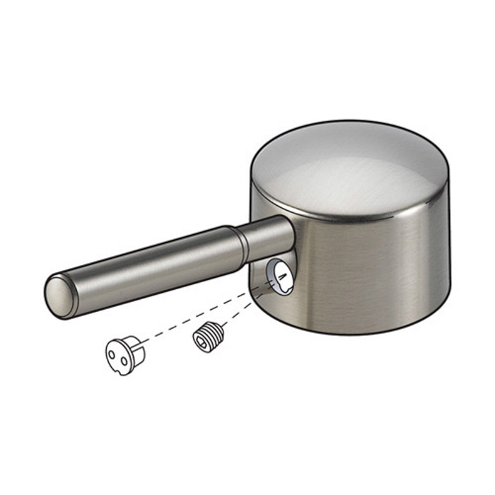 Single Metal Lever Handle Kit w/Set Screw & Button in Nickel