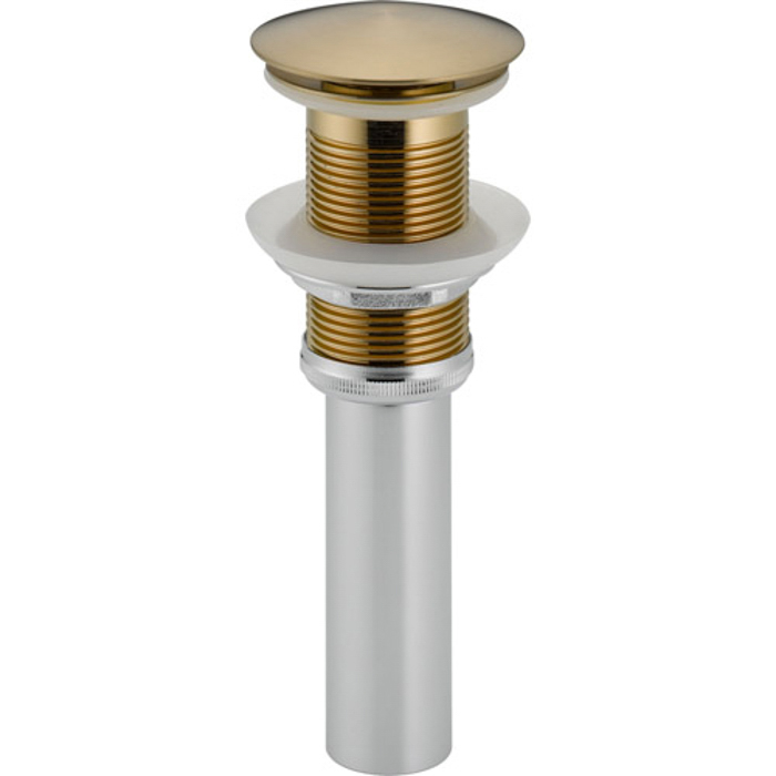 Push Style Pop-Up Drain Assembly Less Overflow in C. Bronze