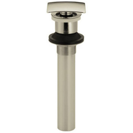 Square Push Pop-Up Drain Assembly, No Overflow, in P. Nickel