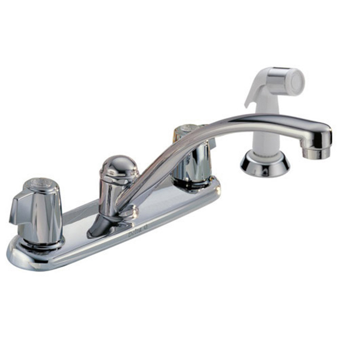Classic Two Handle Kitchen Faucet w/Side Spray in Chrome