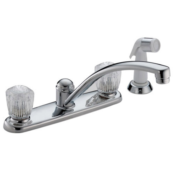 Classic Two Handle Kitchen Faucet w/Side Spray in Chrome