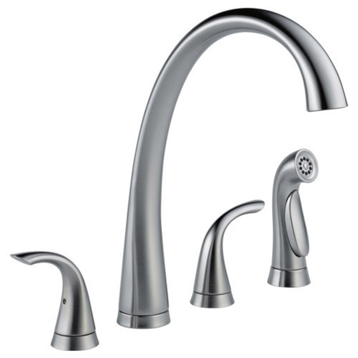 Pilar Widespread Kitchen Faucet w/Side Spray in Arctic Stainless