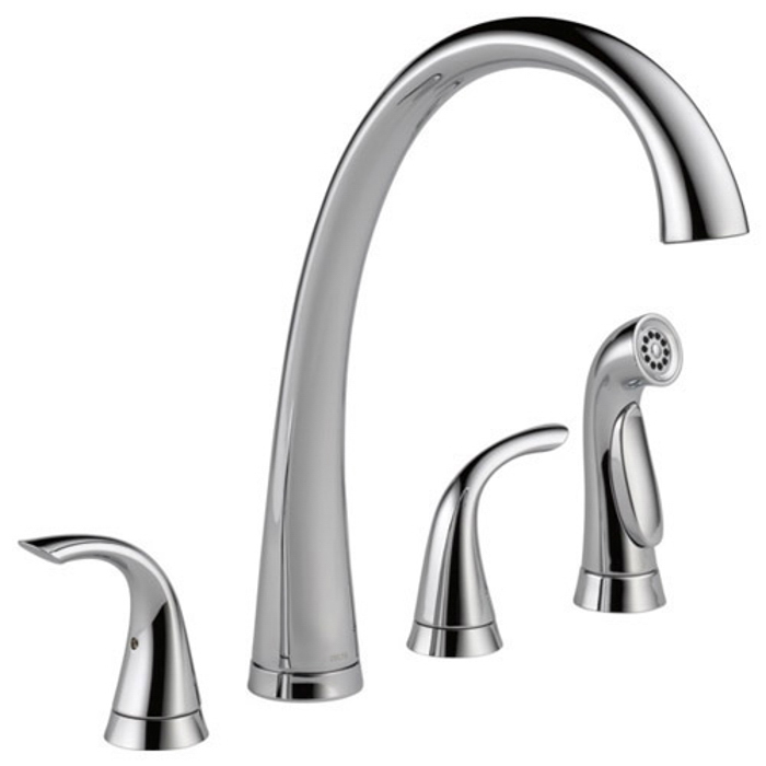 Pilar Widespread Kitchen Faucet w/Side Spray in Chrome