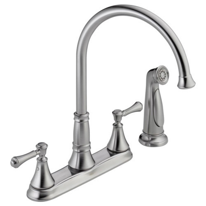 Cassidy Widespread Kitchen Faucet w/Side Spray in Arctic Stainless
