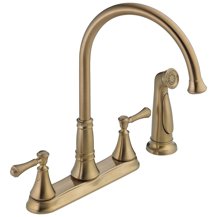 Cassidy Widespread Kitchen Faucet w/Side Spray in Champagne Bronze